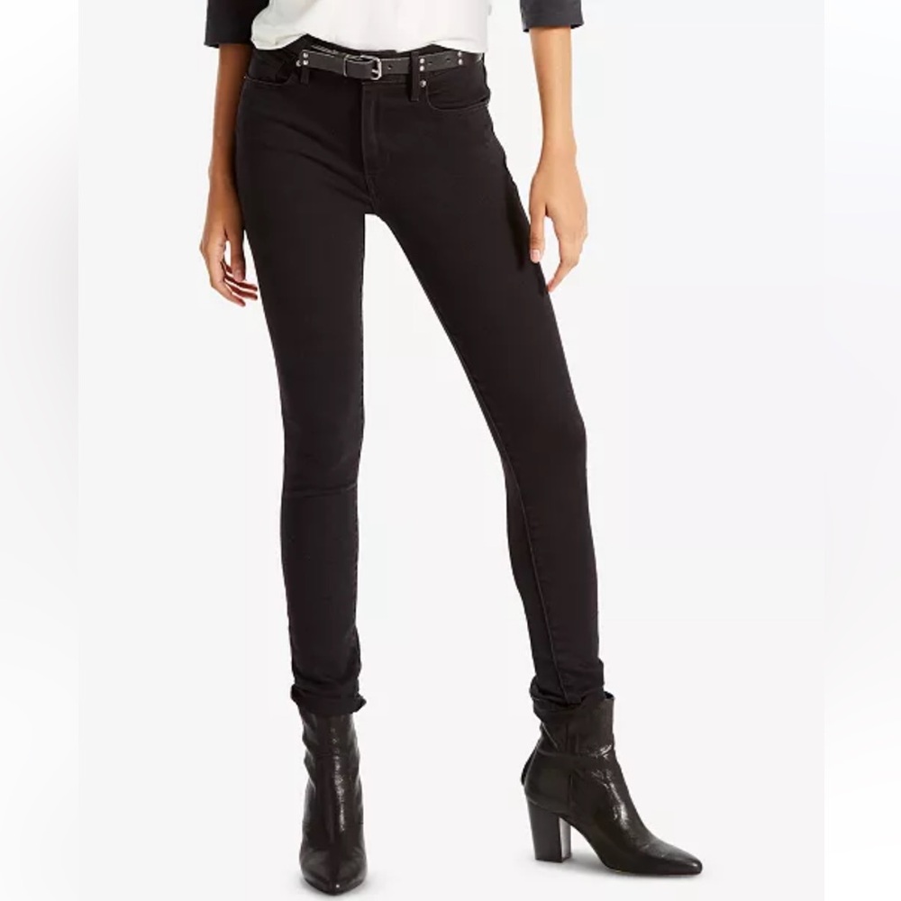 Levi's Jeans Size 26 W Black 721 High Rise Skinny Stretch Denim Cotton Viscose